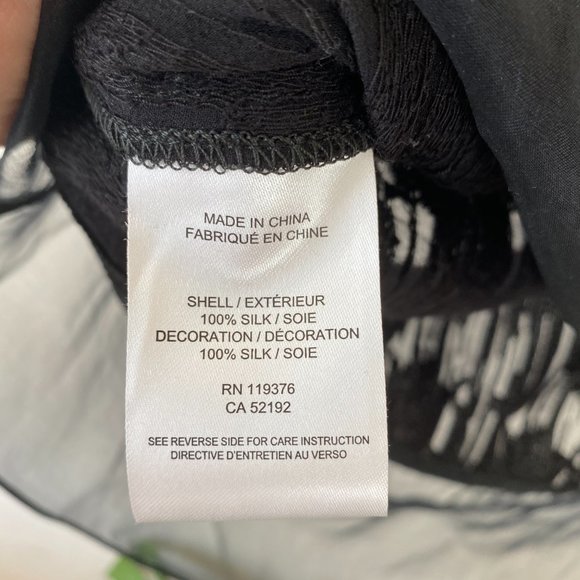 Helmut Lang  Embroidered Silk V-Neck Top Black - Picture 10 of 10